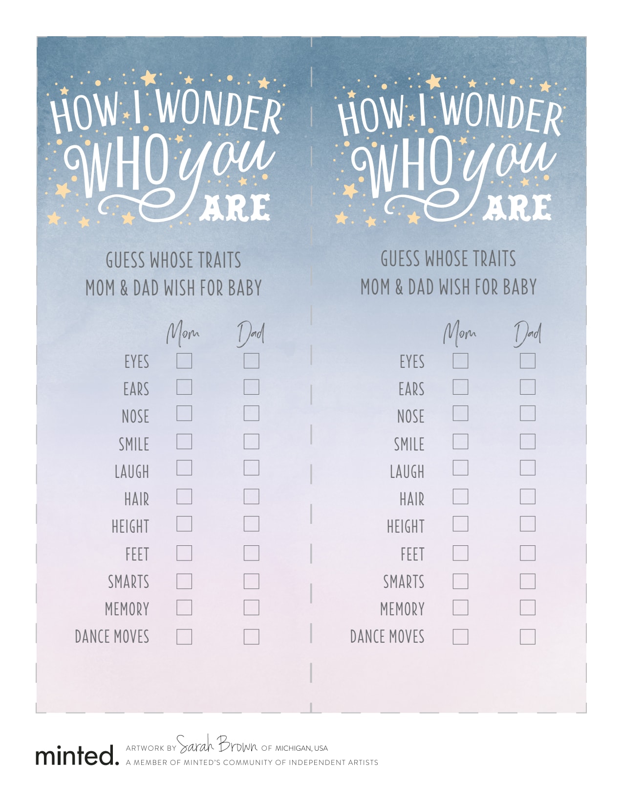 Printable baby shower games
